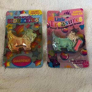 Vintage Lisa Frank Pencil Sharpener Eraser Set of 2 Sealed New